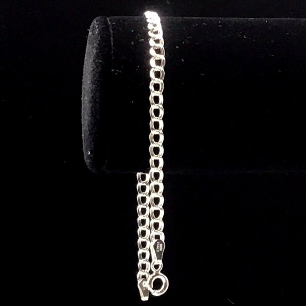 Sterling Silver Curb Link Bracelet 3.5mm 2.6 Gms 7” New